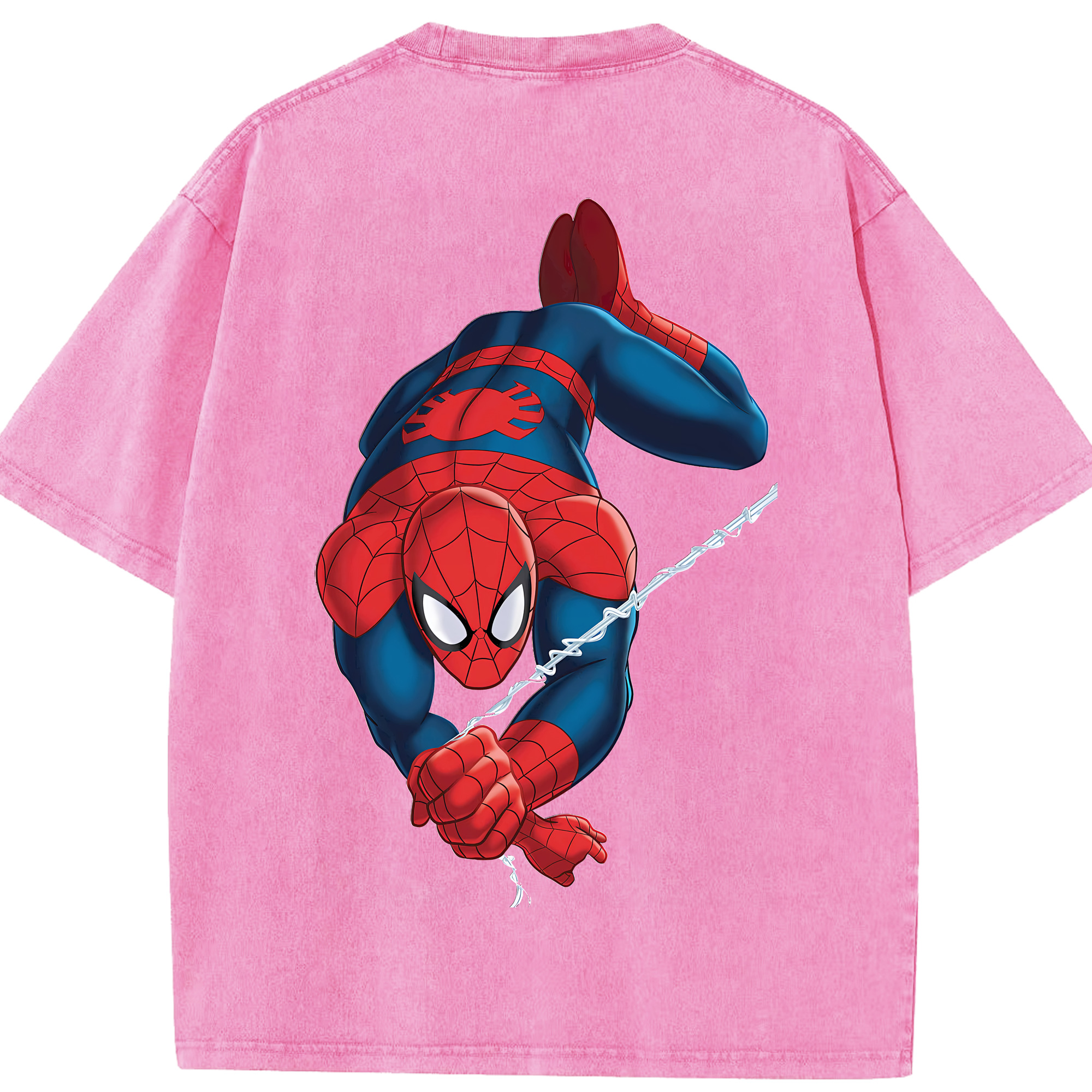 （画像用） Spider Man スパイダーマン 綿100% ヴィンテージ風 半袖Tシャツ（背面プリント）